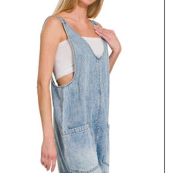#25 ZENANA DENIM ROMPER BACK IN STOCK!!!!!! - Picture 2 of 4